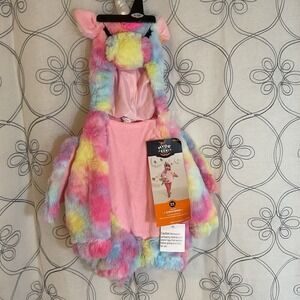 Infant Girls Hooded Pullover‎ Plush Unicorn Halloween Costume Size 0-6 Months